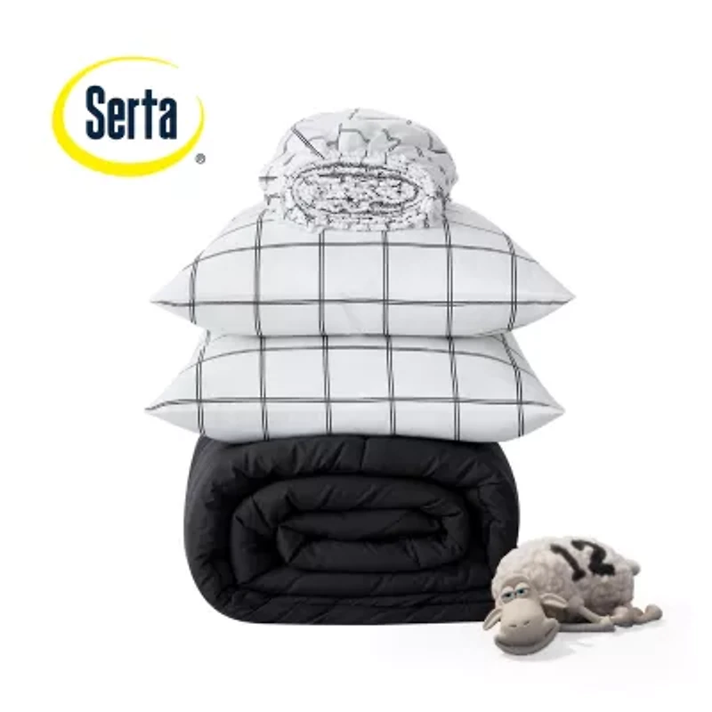 Serta Simply Clean™ Reversible Antimicrobial Treated Complete Bedding Set with Sheets
