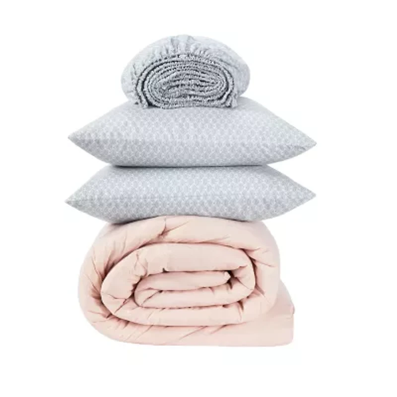 Serta Simply Clean™ Pleated Antimicrobial Treated Complete Bedding Set