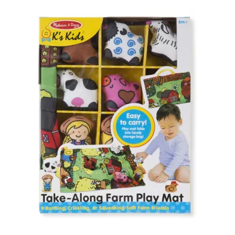Melissa & Doug Take-Along Farm Play Mat 10-pc. Toy Playset