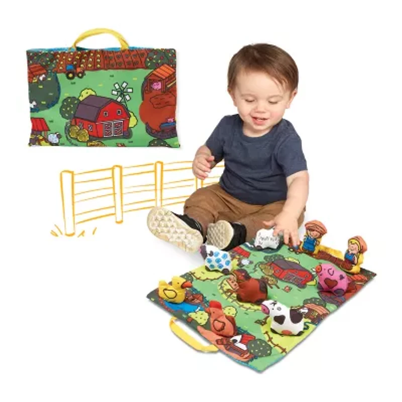 Melissa & Doug Take-Along Farm Play Mat 10-pc. Toy Playset