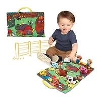Melissa & Doug Take-Along Farm Play Mat 10-pc. Toy Playset