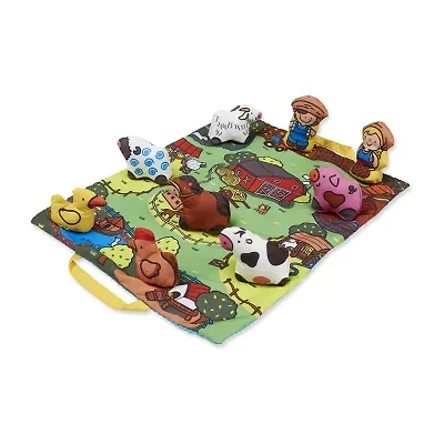 Melissa & Doug Take-Along Farm Play Mat 10-pc. Toy Playset