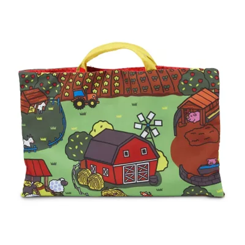 Melissa & Doug Take-Along Farm Play Mat 10-pc. Toy Playset
