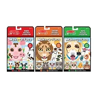 Melissa & Doug Make-A-Face Reusable Sticker Pad Bundle (3-Pack): Safari, Farm And Pets Sticker Activity Pads
