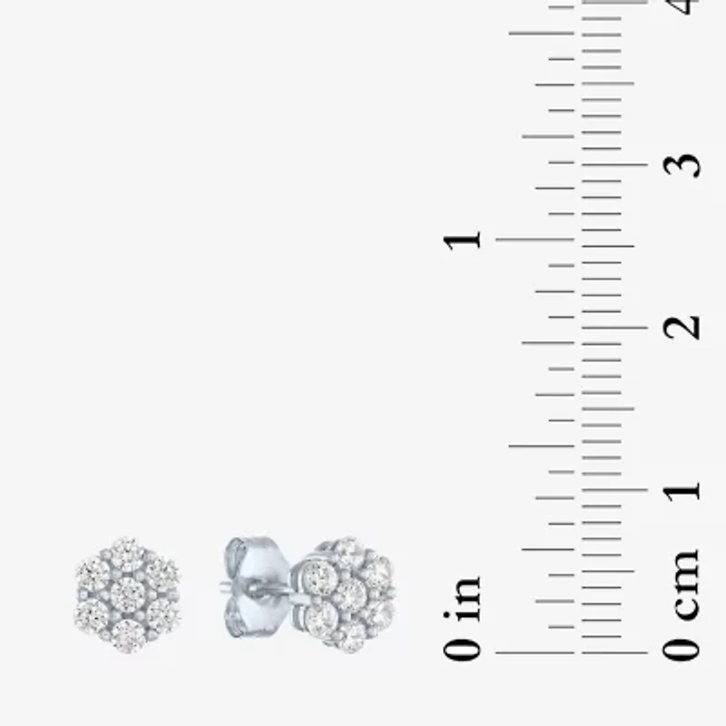 Diamond Blossom (G-H / I1-I2) 1/2 CT. T.W. Lab Grown White Diamond 10K White Gold Stud Earrings
