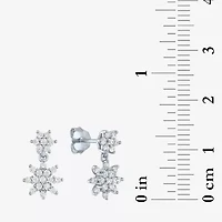 Diamond Blossom (G-H / Si2-I1) Womens 1/3 CT. T.W. Lab Grown White Diamond 10K White Gold Drop Earrings
