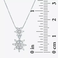 Diamond Blossom (G-H / Si2-I1) Womens 1/3 CT. T.W. Lab Grown White Diamond 10K White Gold Snowflake 18 Inch Pendant Necklace