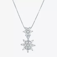 Diamond Blossom (G-H / Si2-I1) Womens 1/3 CT. T.W. Lab Grown White Diamond 10K White Gold Snowflake 18 Inch Pendant Necklace