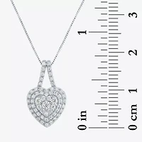 (G-H / Si2-I1) Womens 1/3 CT. T.W. Lab Grown White Diamond 10K White Gold Heart 18 Inch Pendant Necklace