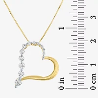 (G-H / Si2-I1) Womens 1/3 CT. T.W. Lab Grown White Diamond 10K Gold Heart 18 Inch Pendant Necklace