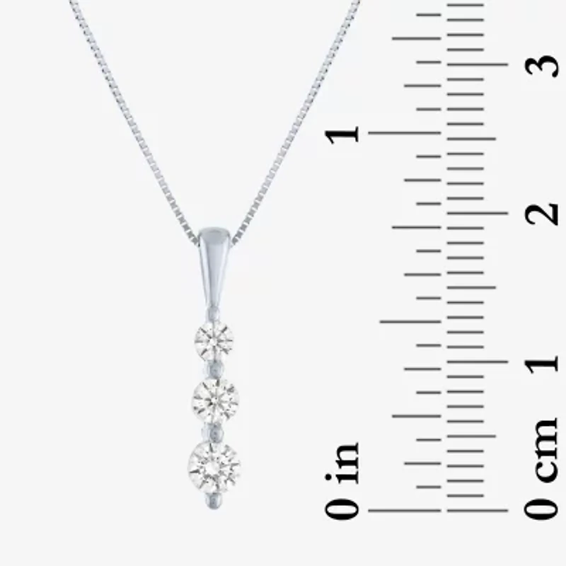 (G-H / Si2-I1) Womens 1/3 CT. T.W. Lab Grown White Diamond 10K White Gold 18 Inch Pendant Necklace