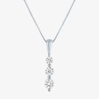 (G-H / Si2-I1) Womens 1/3 CT. T.W. Lab Grown White Diamond 10K White Gold 18 Inch Pendant Necklace