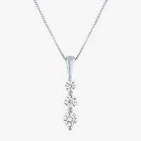 (G-H / Si2-I1) Womens 1/3 CT. T.W. Lab Grown White Diamond 10K White Gold 18 Inch Pendant Necklace