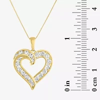 G-H / I1-I2) Womens 1 CT. T.W. Lab Grown White Diamond 10K White Gold Heart 18 Inch Pendant Necklace