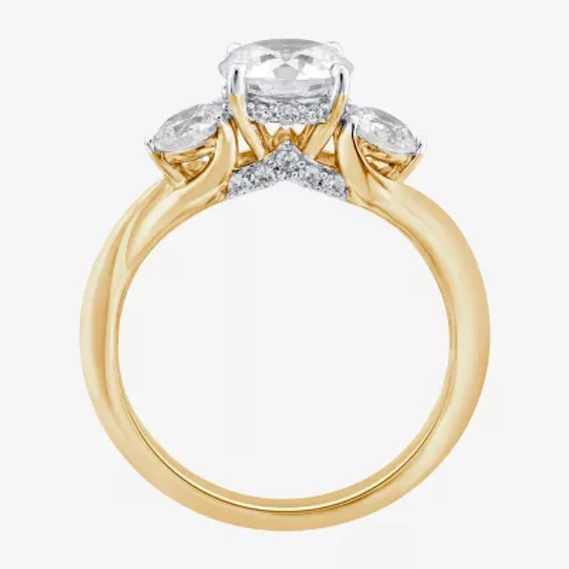 Love Lives Forever (G / Si1-Si2) Womens 2 CT. T.W. Lab Grown White Diamond 10K Gold Round 3-Stone Engagement Ring