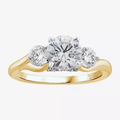 Love Lives Forever (G / Si1-Si2) Womens 2 CT. T.W. Lab Grown White Diamond 10K Gold Round 3-Stone Engagement Ring