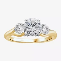 Love Lives Forever (G / Si1-Si2) Womens 2 CT. T.W. Lab Grown White Diamond 10K Gold Round 3-Stone Engagement Ring