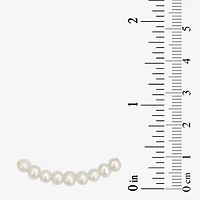 Girls White Cultured Freshwater Pearl 14K Gold Round Strand Bracelet