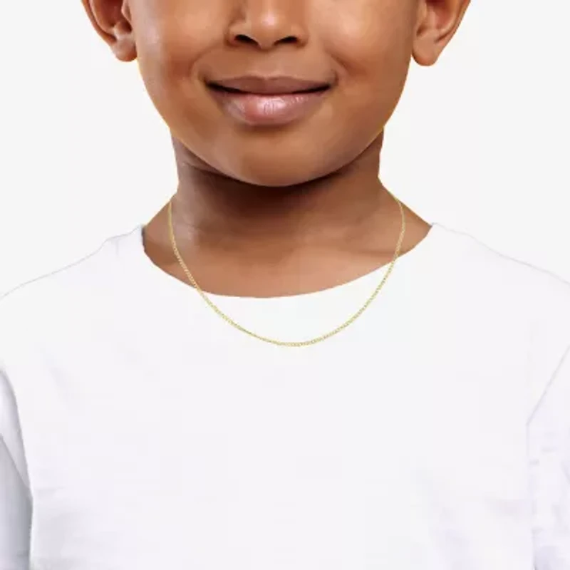 Made in Italy Girls 14K Gold 15 Inch Curb Chain Necklace