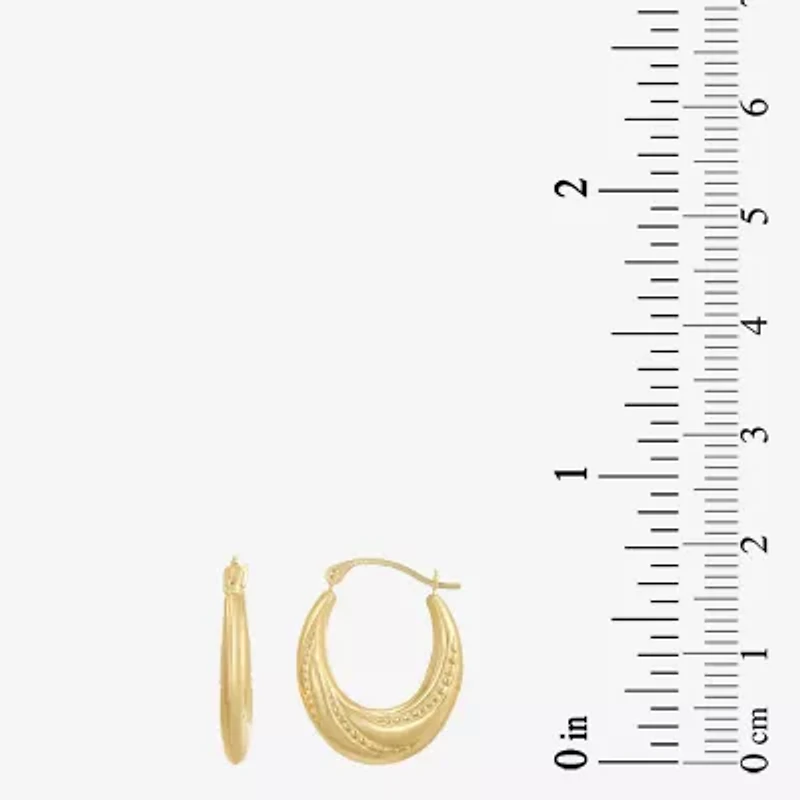 Womens 10K Gold 20mm Round Hoop Earrings