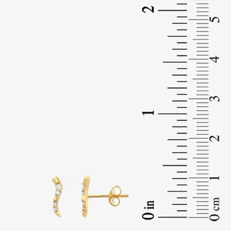 Cubic Zirconia 14K Gold 9.6mm Stud Earrings