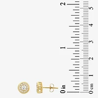 Cubic Zirconia 14K Gold 7mm Round Stud Earrings