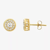 Cubic Zirconia 14K Gold 7mm Round Stud Earrings