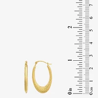 Womens 14K Gold 25mm Oval Hoop Earrings