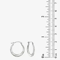 Womens 14K White Gold 18mm Round Hoop Earrings
