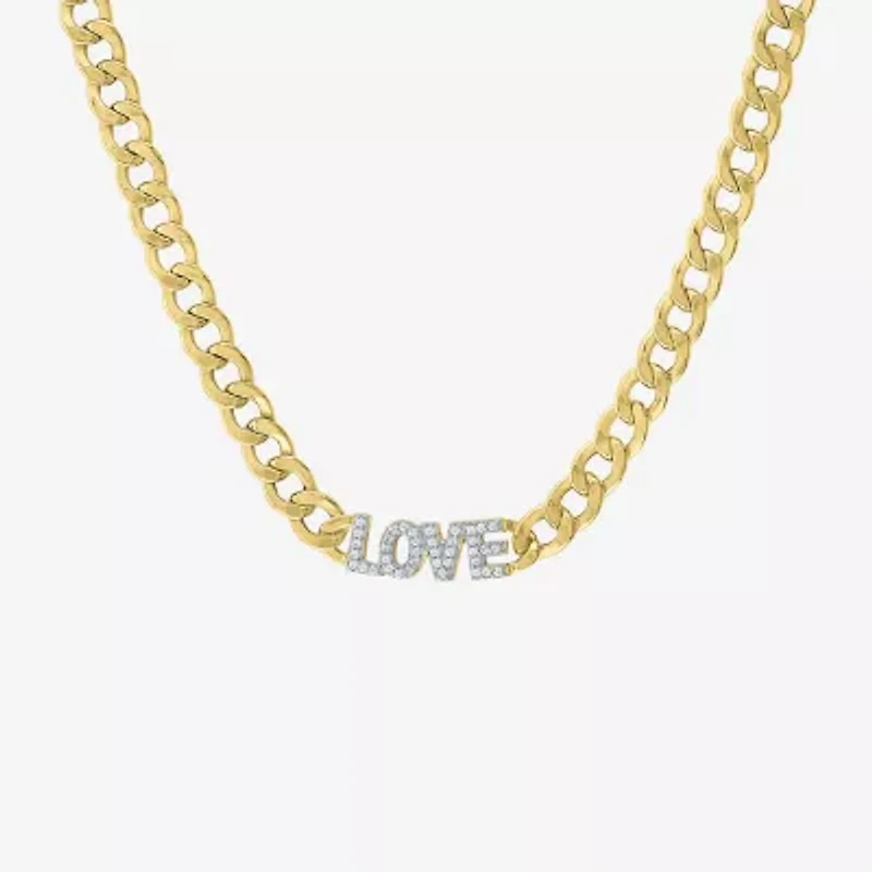 Diamond Addiction (G-H / I1-I2) Womens 1/10 CT. T.W. Lab Grown White Diamond 14K Gold Over Silver Sterling Silver 18 Inch Pendant Necklace