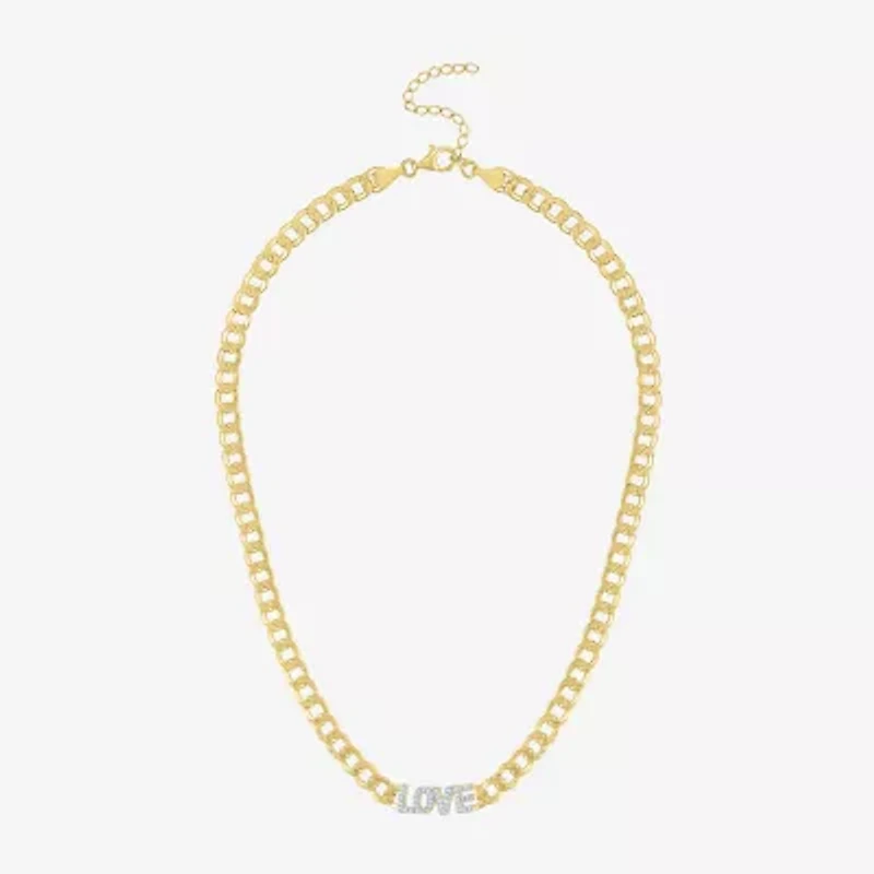 Diamond Addiction (G-H / I1-I2) Womens 1/10 CT. T.W. Lab Grown White Diamond 14K Gold Over Silver Sterling Silver 18 Inch Pendant Necklace