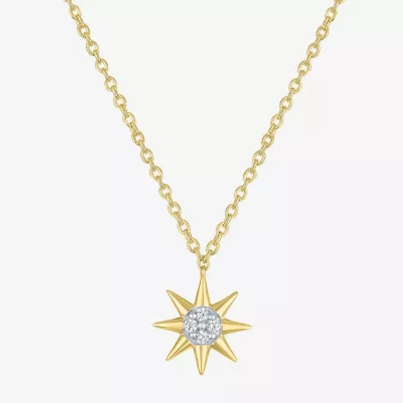 Diamond Addiction North Star (G-H / Si2-I1) Womens Diamond Accent Lab Grown White Diamond 14K Gold Over Silver Star 2-pc. Jewelry Set