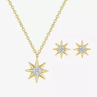 Diamond Addiction North Star (G-H / Si2-I1) Womens Diamond Accent Lab Grown White Diamond 14K Gold Over Silver Star 2-pc. Jewelry Set