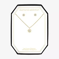 Diamond Addiction North Star (G-H / Si2-I1) Womens Diamond Accent Lab Grown White Diamond 14K Gold Over Silver Star 2-pc. Jewelry Set
