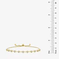 (G-H / I1-I2) Womens 1/10 CT. T.W. Lab Grown White Diamond 14K Gold Over Silver Heart Bolo Bracelet