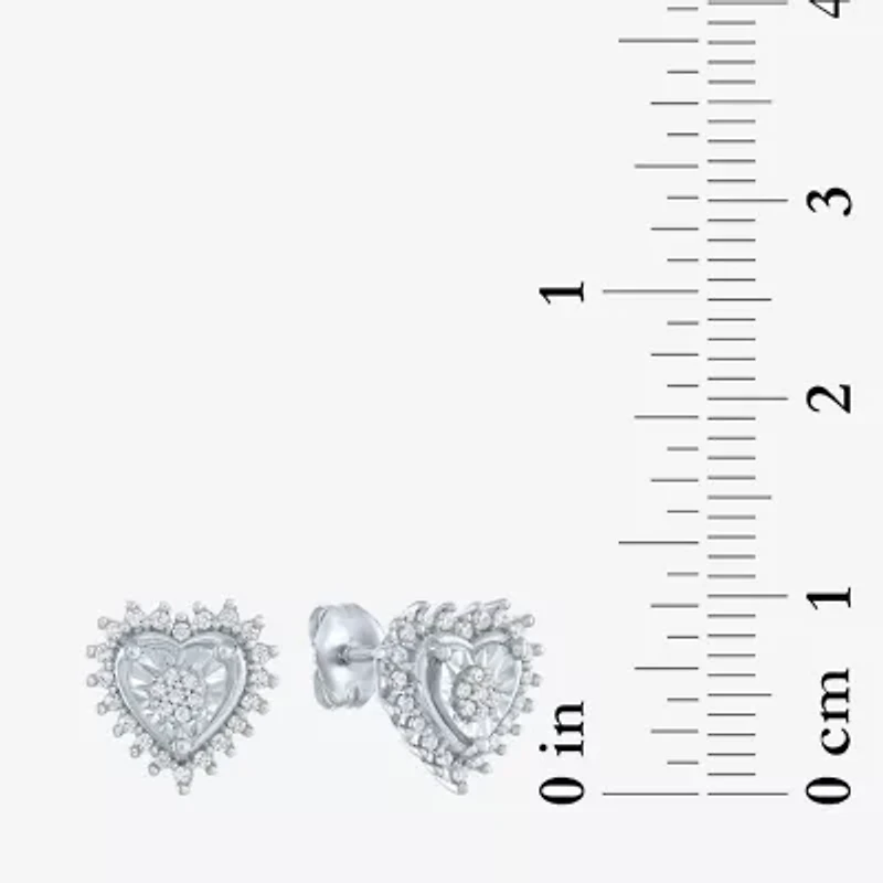 (G-H / I1-I2) Womens 1/4 CT. T.W. Lab Grown White Diamond Sterling Silver Heart 2-pc. Jewelry Set