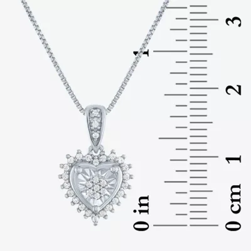 (G-H / I1-I2) Womens 1/4 CT. T.W. Lab Grown White Diamond Sterling Silver Heart 2-pc. Jewelry Set