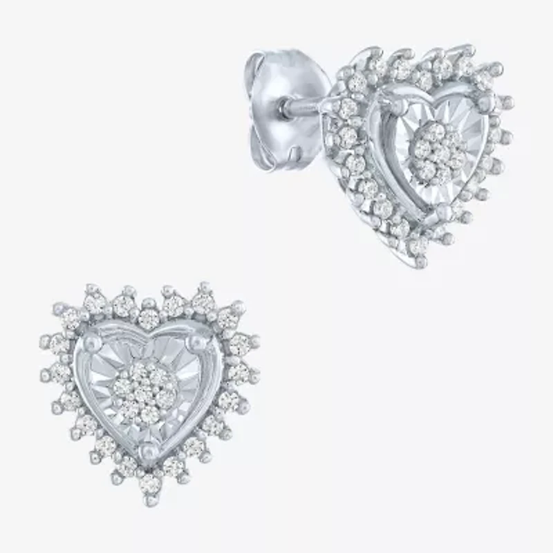 (G-H / I1-I2) Womens 1/4 CT. T.W. Lab Grown White Diamond Sterling Silver Heart 2-pc. Jewelry Set