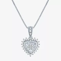 (G-H / I1-I2) Womens 1/4 CT. T.W. Lab Grown White Diamond Sterling Silver Heart 2-pc. Jewelry Set