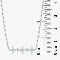 Diamond Accent (G-H / Si2-I1) Womens Lab Grown White Sterling Silver Star 18 Inch Pendant Necklace