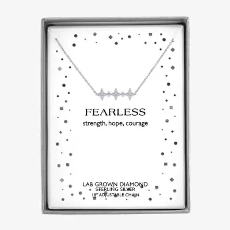 Diamond Accent (G-H / Si2-I1) Womens Lab Grown White Sterling Silver Star 18 Inch Pendant Necklace