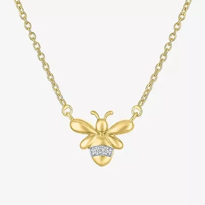 Diamond Accent (G-H / Si2-I1) Womens Lab Grown White 14K Gold Over Silver Sterling 18 Inch Pendant Necklace