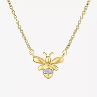 Diamond Accent (G-H / Si2-I1) Womens Lab Grown White 14K Gold Over Silver Sterling 18 Inch Pendant Necklace