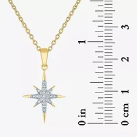 (G-H / Si2-I1) North Star Womens Diamond Accent Lab Grown White 14K Gold Over Silver Sterling 18 Inch Pendant Necklace