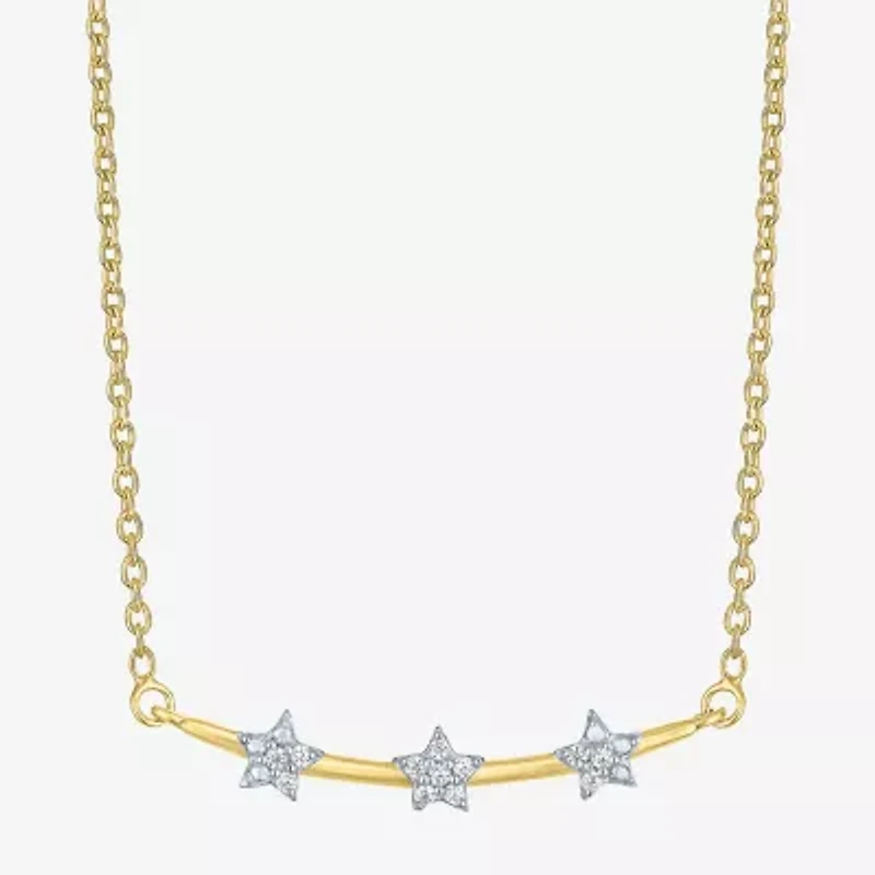 Diamond Accent (G-H / Si2-I1) Womens Lab Grown White 14K Gold Over Silver Sterling 18 Inch Pendant Necklace