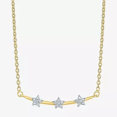 Diamond Accent (G-H / Si2-I1) Womens Lab Grown White 14K Gold Over Silver Sterling 18 Inch Pendant Necklace