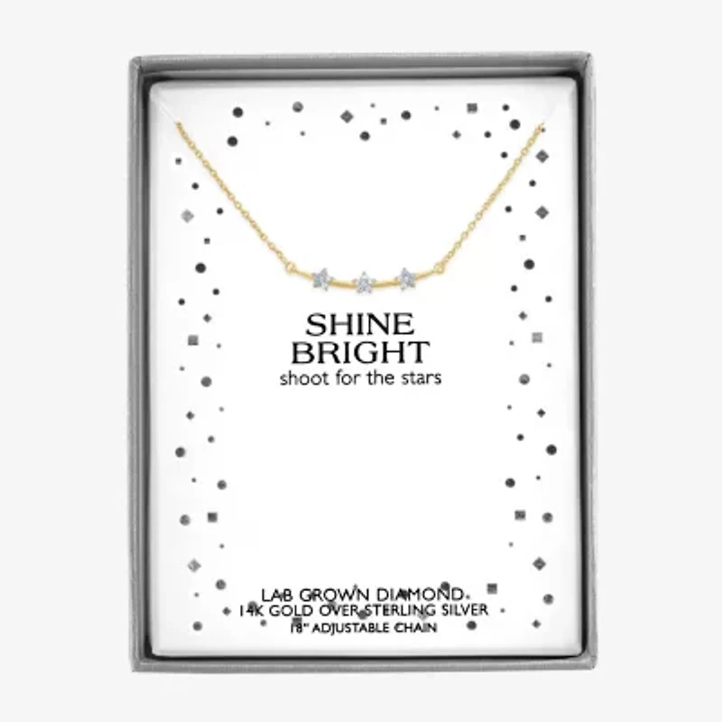 Diamond Accent (G-H / Si2-I1) Womens Lab Grown White 14K Gold Over Silver Sterling 18 Inch Pendant Necklace