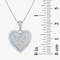 (G-H / I1-I2) Womens 1/2 CT. T.W. Lab Grown White Diamond Sterling Silver Heart 18 Inch Pendant Necklace