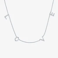 (G-H / I1-I2) "Love" Womens 1/10 CT. T.W. Lab Grown White Diamond Sterling Silver 18 Inch Pendant Necklace