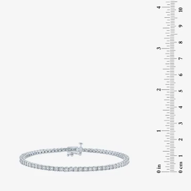 (G-H / I1-I2) Womens 1/2 CT. T.W. Lab Grown White Diamond 14K Gold Over Silver Sterling 7.25 Inch Tennis Bracelet